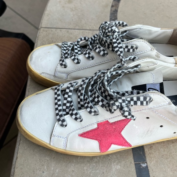 Authentic Golden Goose Superstar White Pink Star Leather Sneakers Size 38 - Picture 5 of 9